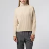 Rib Mock Neck Sweater Champagne