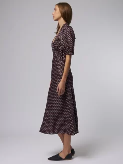 Bella Dress Daisies Silk Jacquard -Orciani Store raquel allegra bella dress daisies silk jacquard 2