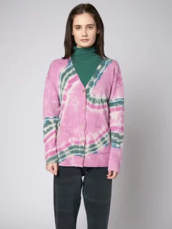 Cashmere Cardigan Fuschia Moss