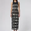 Column Dress Black Check