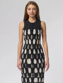 Column Dress Black Check -Orciani Store raquel allegra column dress black check 2