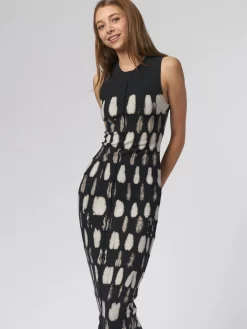 Column Dress Black Check -Orciani Store raquel allegra column dress black check 3