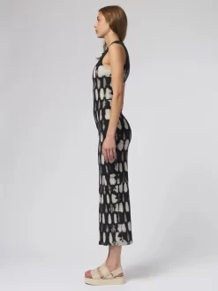 Column Dress Black Check -Orciani Store raquel allegra column dress black check 4