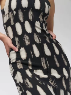 Column Dress Black Check -Orciani Store raquel allegra column dress black check 7