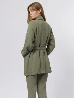 Cotton Gauze Robe Sage -Orciani Store raquel allegra cotton gauze robe sage 6