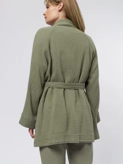 Cotton Gauze Robe Sage -Orciani Store raquel allegra cotton gauze robe sage 8