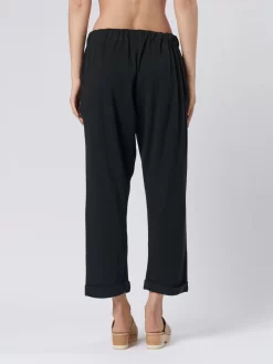 Dropped Crop Pant Black Jersey -Orciani Store raquel allegra dropped crop pant black jersey 3