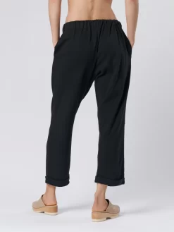 Dropped Crop Pant Black Jersey -Orciani Store raquel allegra dropped crop pant black jersey 4