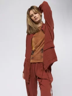 Gauze Anorak Rust -Orciani Store raquel allegra gauze anorak rust 5