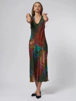 Kennedy Midi Dress Multi Waves -Orciani Store raquel allegra kennedy midi dress multi waves 2