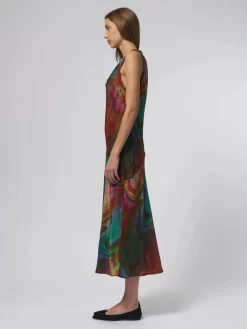 Kennedy Midi Dress Multi Waves -Orciani Store raquel allegra kennedy midi dress multi waves 3