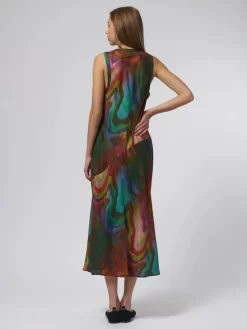 Kennedy Midi Dress Multi Waves -Orciani Store raquel allegra kennedy midi dress multi waves 4