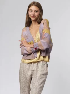 Kristie Cardigan Yellow Lavender -Orciani Store raquel allegra kristie cardigan yellow lavender 2