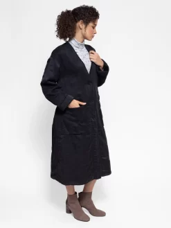 Long Quilted Coat Black -Orciani Store raquel allegra long quilted coat black 4