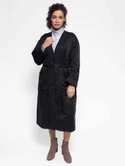 Long Quilted Coat Black -Orciani Store raquel allegra long quilted coat black 6