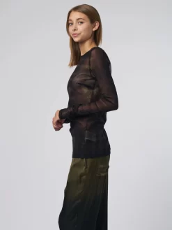 Long Sleeve T-Shirt Black Hills Tie Dye -Orciani Store raquel allegra long sleeve t shirt black hills tie 3