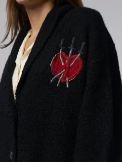 Margaret Cardigan Black Tarot -Orciani Store raquel allegra margaret cardigan black tarot 5