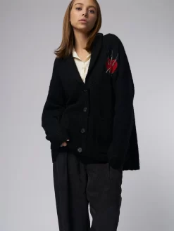 Margaret Cardigan Black Tarot -Orciani Store raquel allegra margaret cardigan black tarot 6