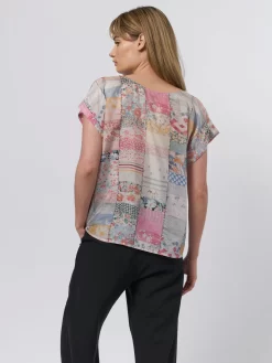 Pop Over Patchwork Blouse -Orciani Store raquel allegra pop over patchwork blouse 3