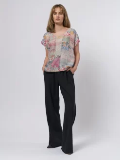 Pop Over Patchwork Blouse -Orciani Store raquel allegra pop over patchwork blouse 8