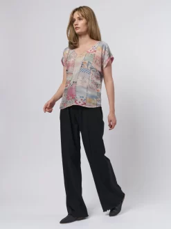 Pop Over Patchwork Blouse -Orciani Store raquel allegra pop over patchwork blouse 9