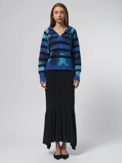 Willow Hoodie Indigo Stripe -Orciani Store raquel allegra willow hoodie indigo stripe 11
