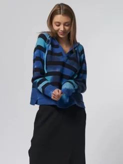 Willow Hoodie Indigo Stripe -Orciani Store raquel allegra willow hoodie indigo stripe 3