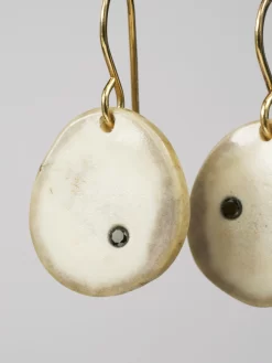 Antler Slice Earrings With Black Diamonds -Orciani Store renee garvey antler slice earrings with black diam 2