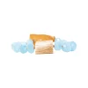 Hand-Cut Aquamarine, Antler And Silk Bracelet
