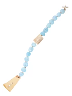Hand-Cut Aquamarine, Antler And Silk Bracelet -Orciani Store renee garvey hand cut aquamarine antler and silk b 2