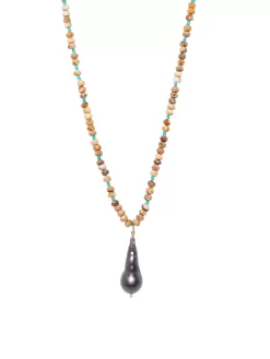 Jasper And Tahitian Pearl Necklace