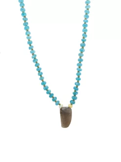 Sea Agate, Opal, Tourmaline, And 14K Gold Necklace