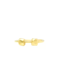 Double Nugget 18K Gold Ring