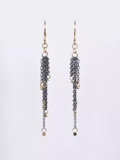 Sea Spray Oxid Silver And Gold Earrings