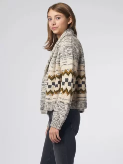 Geo Check Lodge Cardigan Grey -Orciani Store the great geo check lodge cardigan grey 3