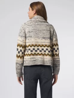 Geo Check Lodge Cardigan Grey -Orciani Store the great geo check lodge cardigan grey 4