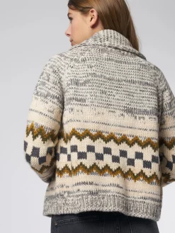 Geo Check Lodge Cardigan Grey -Orciani Store the great geo check lodge cardigan grey 5