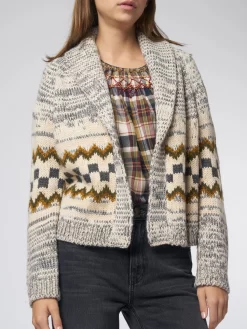 Geo Check Lodge Cardigan Grey -Orciani Store the great geo check lodge cardigan grey 6