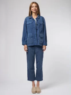 Pleated Army Jacket Dark Indigo -Orciani Store the great pleated army jacket dark indigo 10