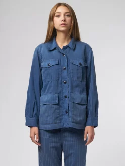 Orciani Store 12 Pleated Army Jacket Dark Indigo