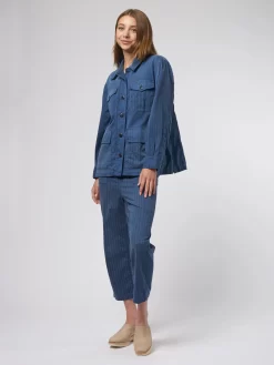 Pleated Army Jacket Dark Indigo -Orciani Store the great pleated army jacket dark indigo 9