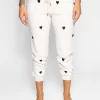 The Cropped Sweat Pant Washed White Embroidered