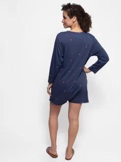 The Henley Romper Navy With Valentine Hearts -Orciani Store the great the henley romper navy with valentine he 2