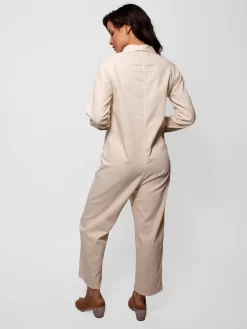 The Herringbone Roundtop Jumpsuit Cream -Orciani Store the great the herringbone roundtop jumpsuit cream 5