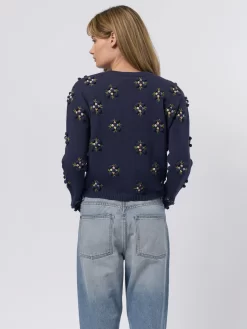 The Petal Bobble Cardigan Navy Sky -Orciani Store the great the petal bobble cardigan navy sky 3