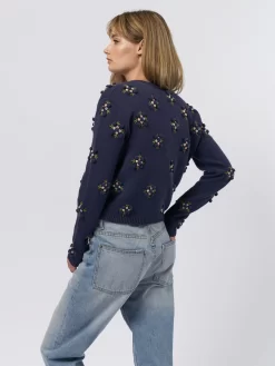 The Petal Bobble Cardigan Navy Sky -Orciani Store the great the petal bobble cardigan navy sky 4