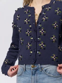 The Petal Bobble Cardigan Navy Sky -Orciani Store the great the petal bobble cardigan navy sky 5