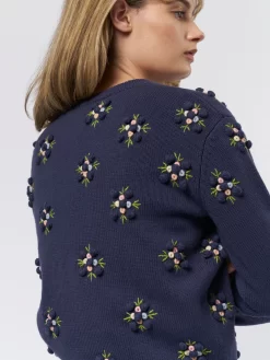 The Petal Bobble Cardigan Navy Sky -Orciani Store the great the petal bobble cardigan navy sky 7