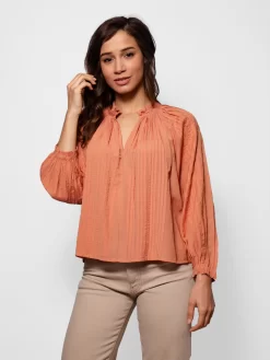 The Pin-tuck Lyric Top Apricot