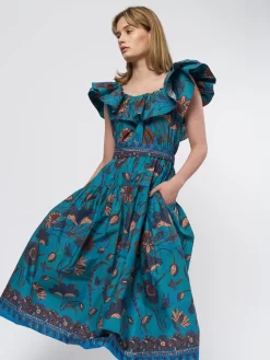 ULLA JOHNSON Amira Dress Lagoon -Orciani Store ulla johnson amira dress lagoon 10